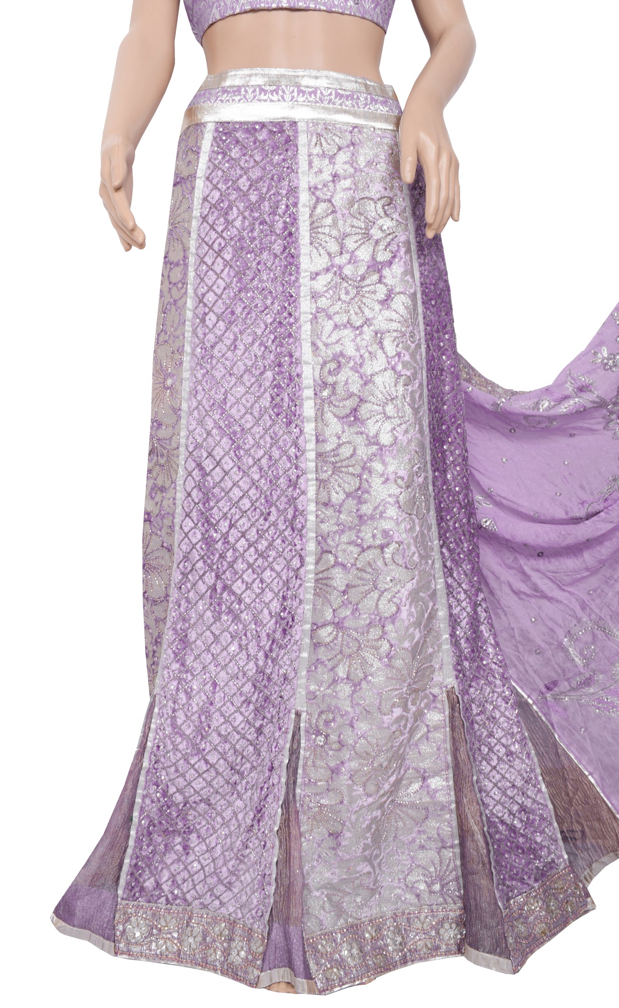Sushila Vintage Lavender Designer Saree Georgette Silk Sari with Blouse Fabric