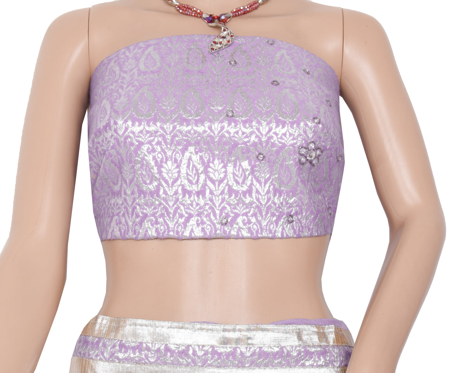 Sushila Vintage Lavender Designer Saree Georgette Silk Sari with Blouse Fabric