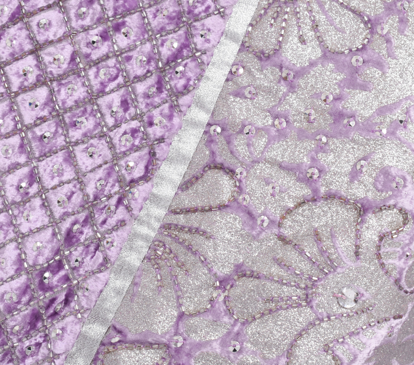 Sushila Vintage Lavender Designer Saree Georgette Silk Sari with Blouse Fabric