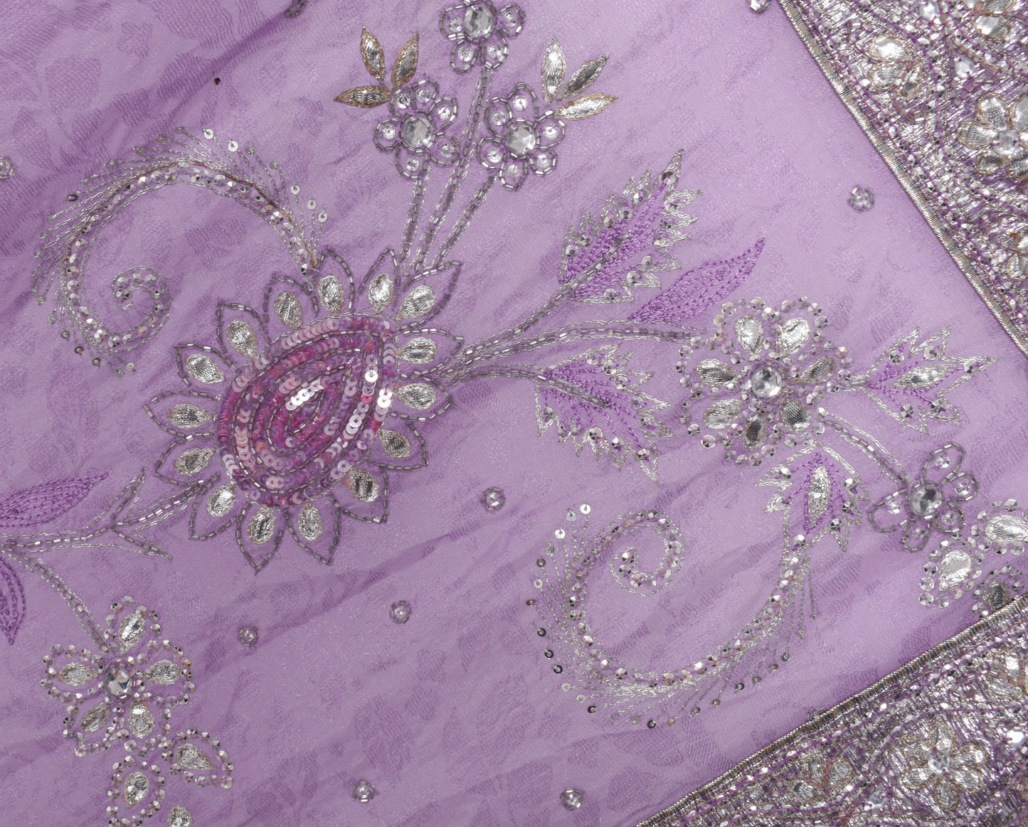 Sushila Vintage Lavender Designer Saree Georgette Silk Sari with Blouse Fabric