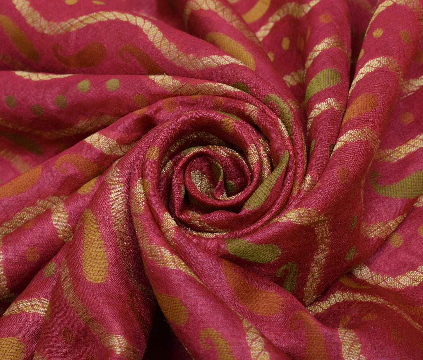 Sushila Vintage Saree 100% Pure Silk All Over Laheriya Woven Sari Craft Fabric