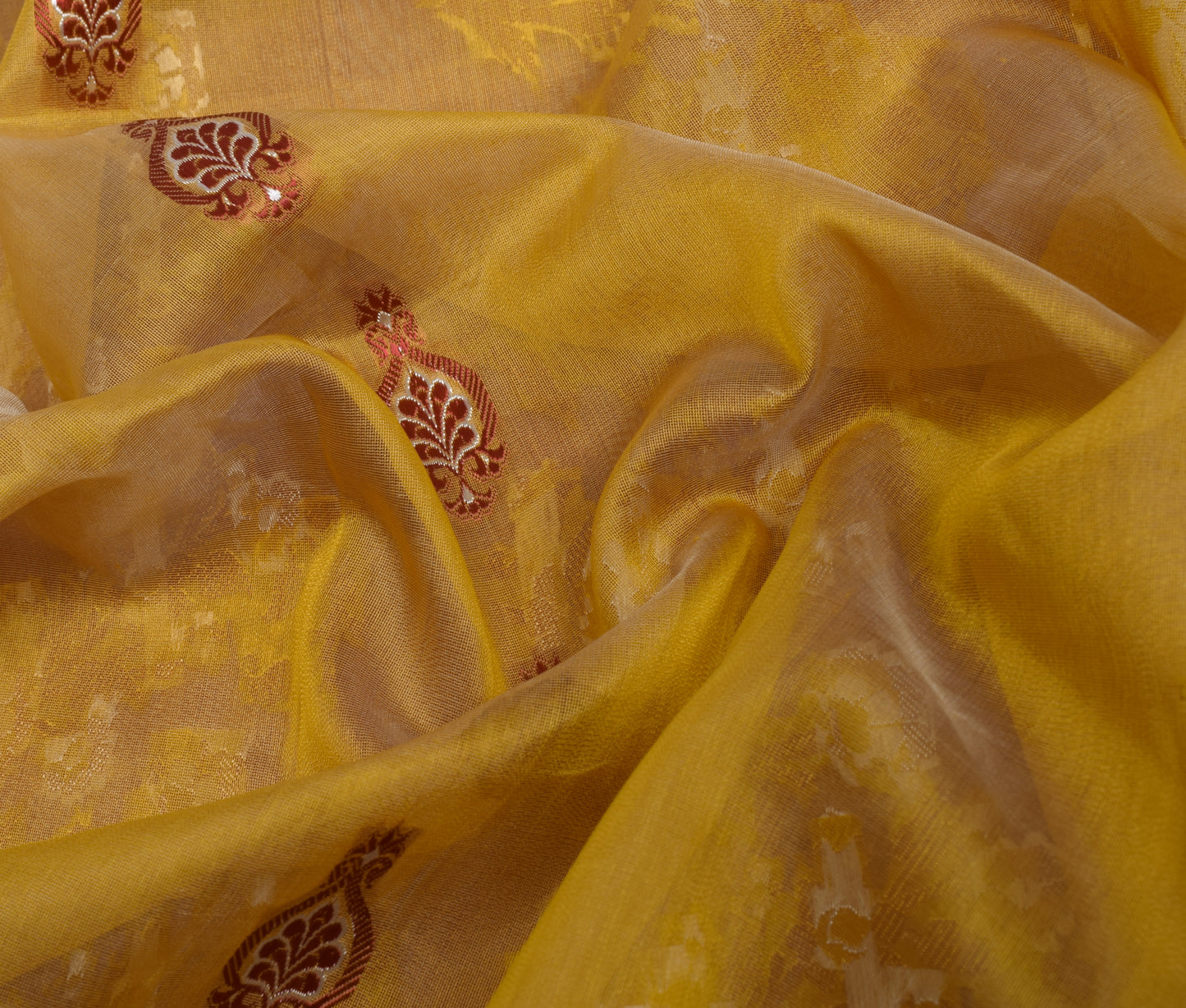 Sushila Vintage Green Indian Saree 100% Pure Silk Floral Woven 5 YD Sari Fabric