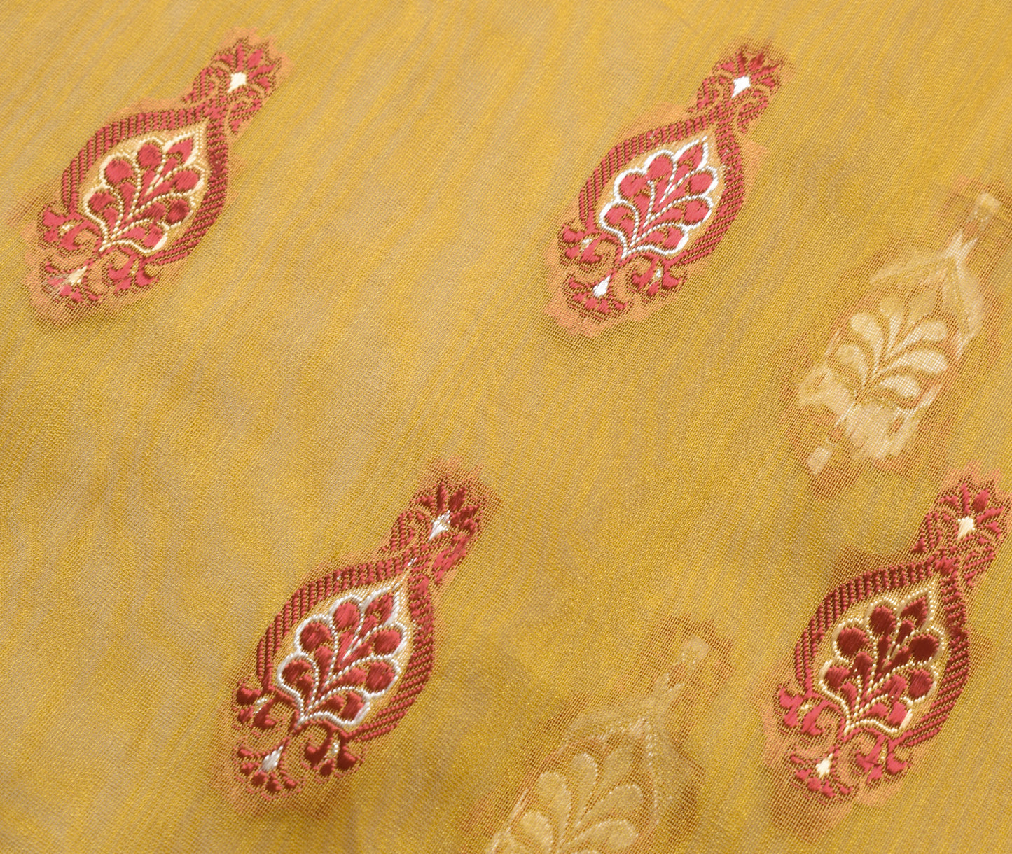 Sushila Vintage Green Indian Saree 100% Pure Silk Floral Woven 5 YD Sari Fabric