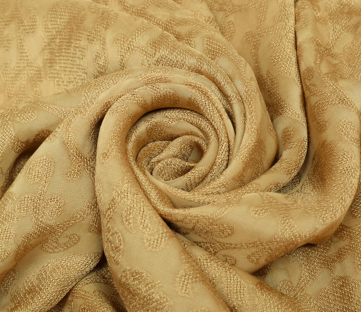 Sushila Vintage Brown Woven Saree Patch Work Pure Silk Floral HEAVY Sari Craft Fabric