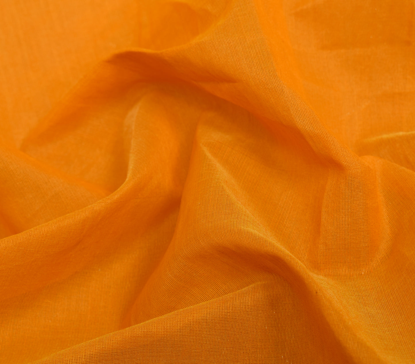 Sushila Vintage Orange Saree Blend Cotton Silk Woven Paisley Sari Craft Fabric