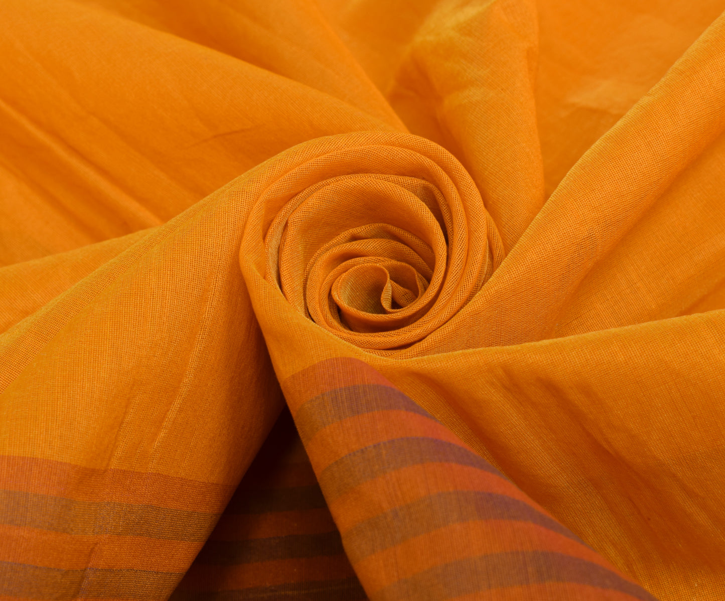 Sushila Vintage Orange Saree Blend Cotton Silk Woven Paisley Sari Craft Fabric