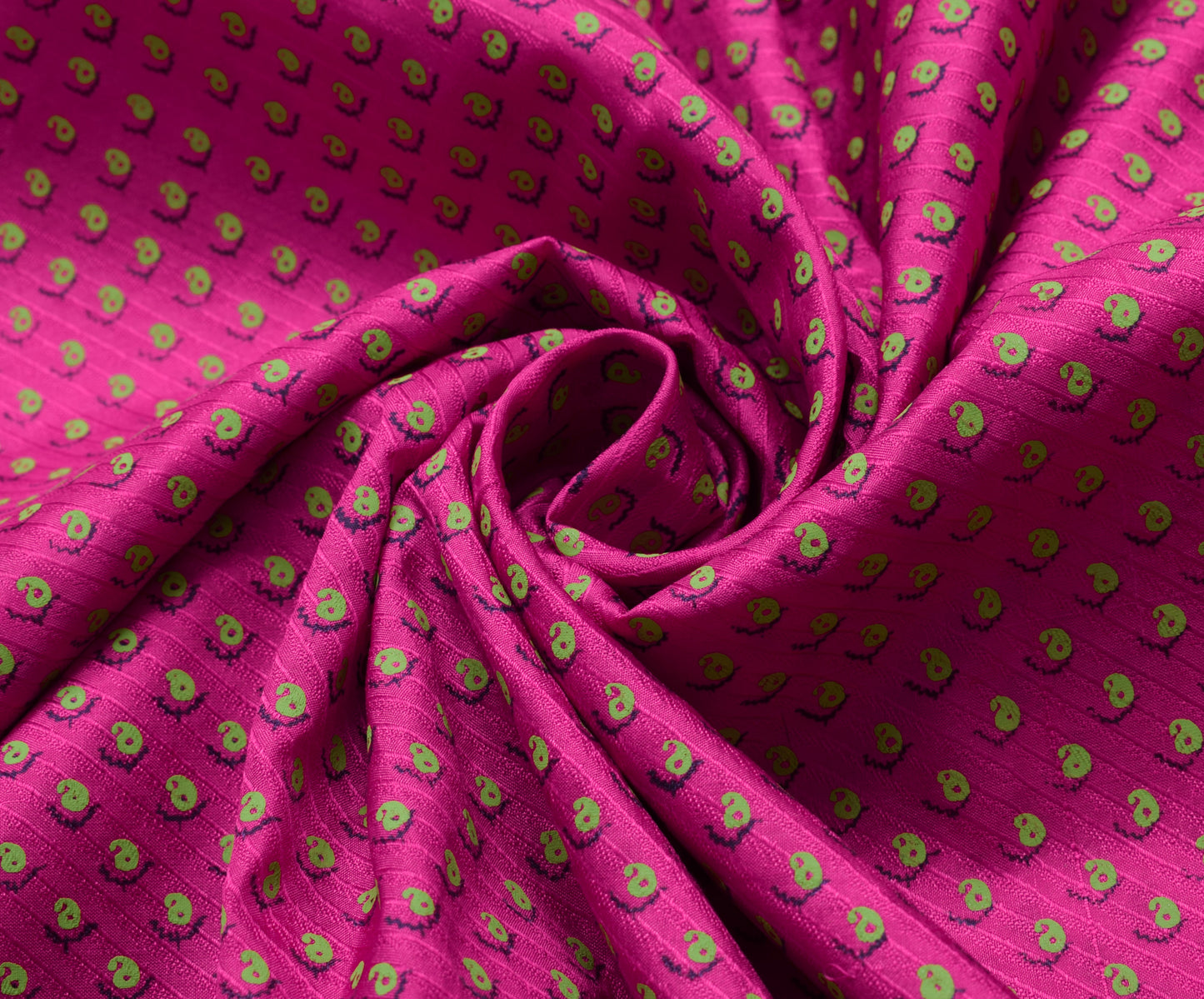 Sushila Vintage Magenta Saree 100% Pure Silk Paisley Printed Sari Craft Fabric