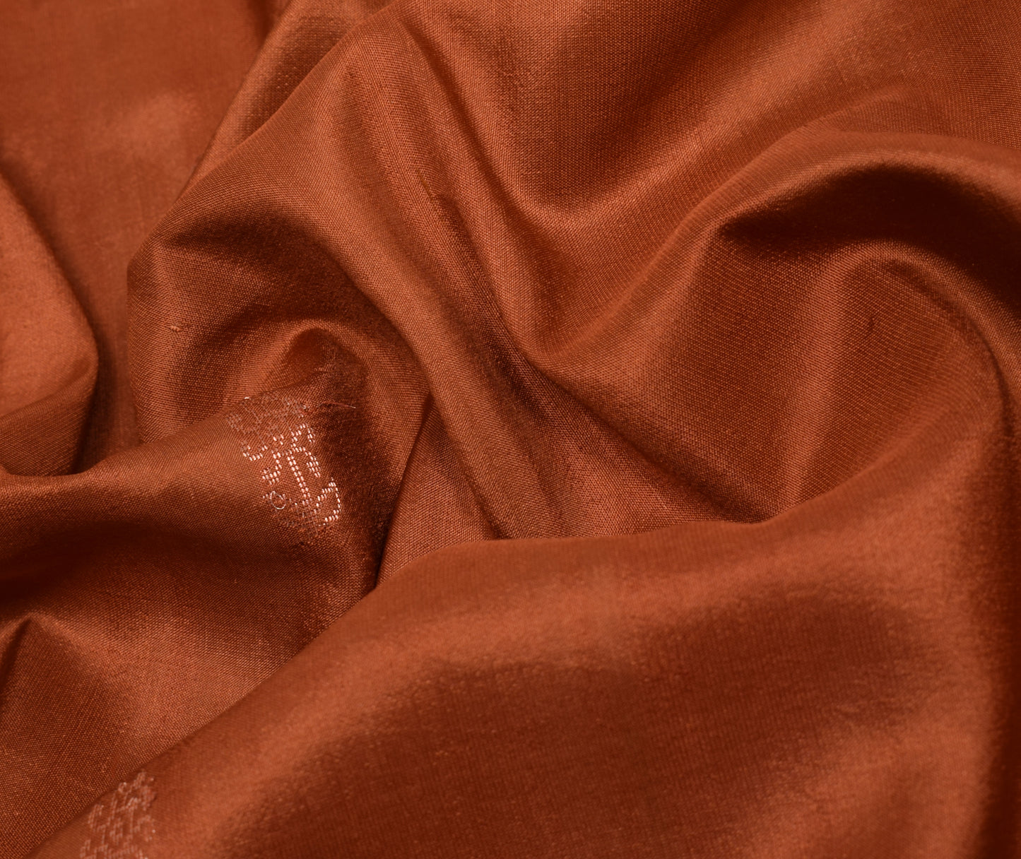 Sushila Vintage Brown Indian Saree 100% Pure Silk Woven Floral Sari Craft Fabric