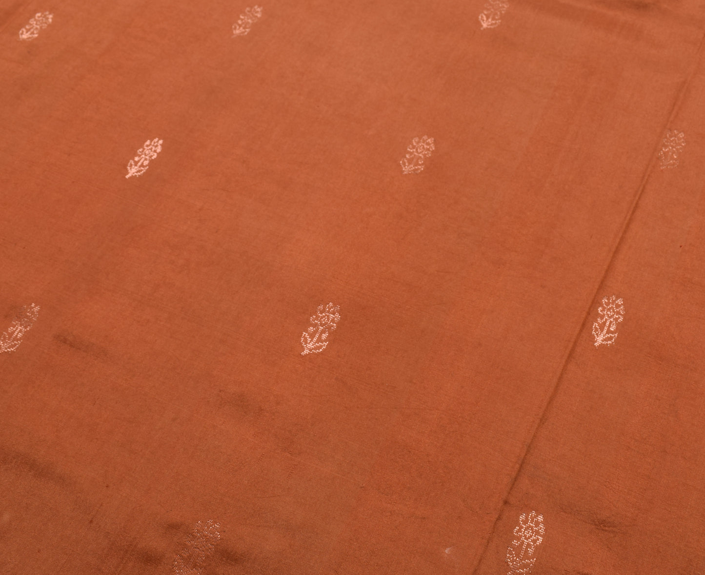 Sushila Vintage Brown Indian Saree 100% Pure Silk Woven Floral Sari Craft Fabric