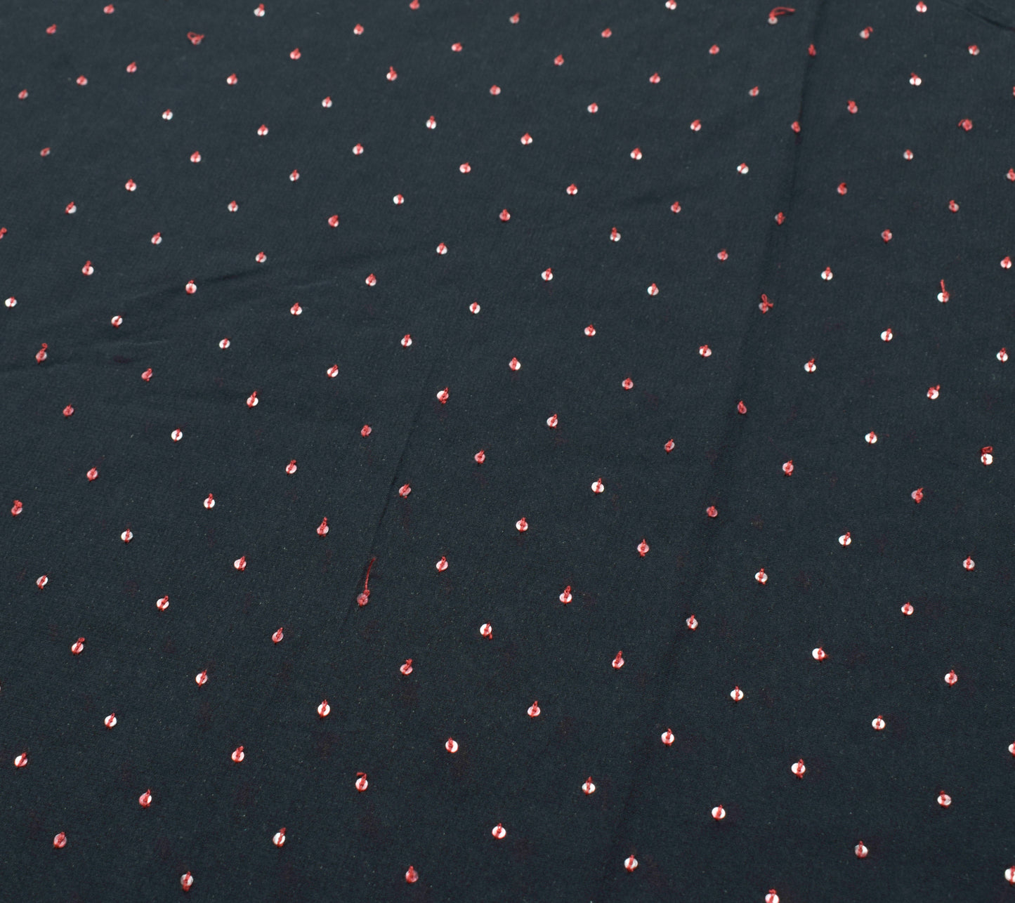 Sushila Vintage Black Bollywood Saree 100% Pure Georgette Silk Sequins Work Sari Fabric