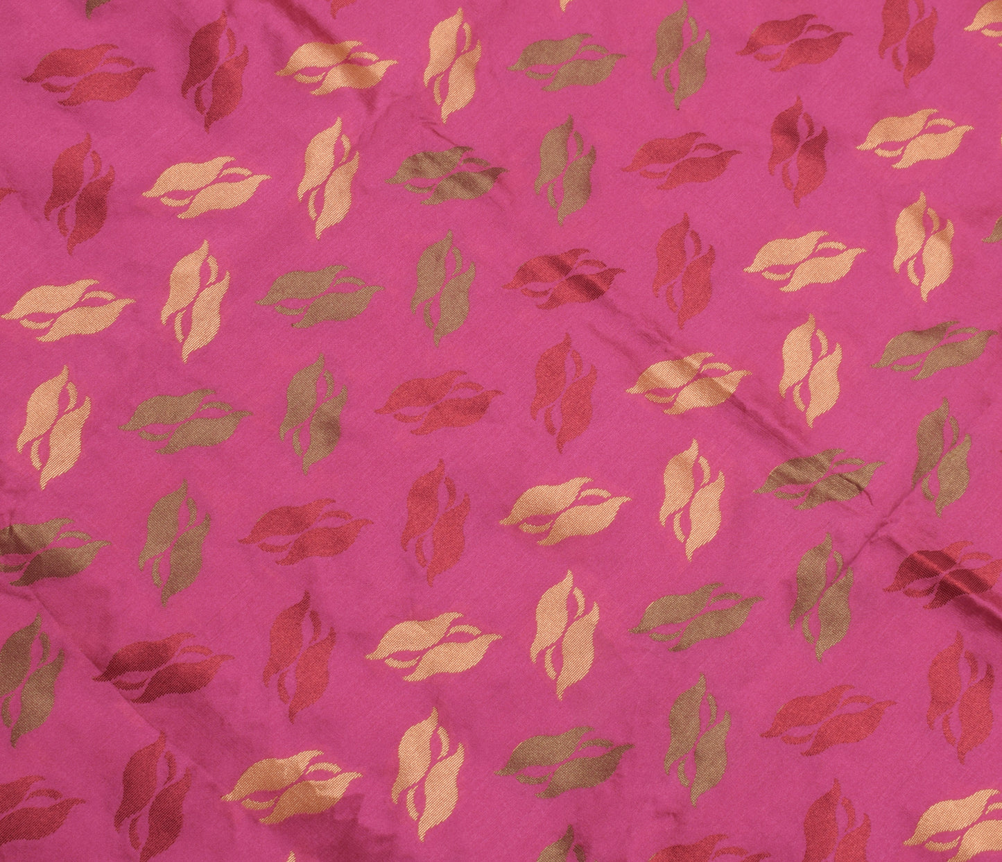 Sushila Vintage Indian Pink Saree Blend Silk All Over Woven Sari Craft  Fabric