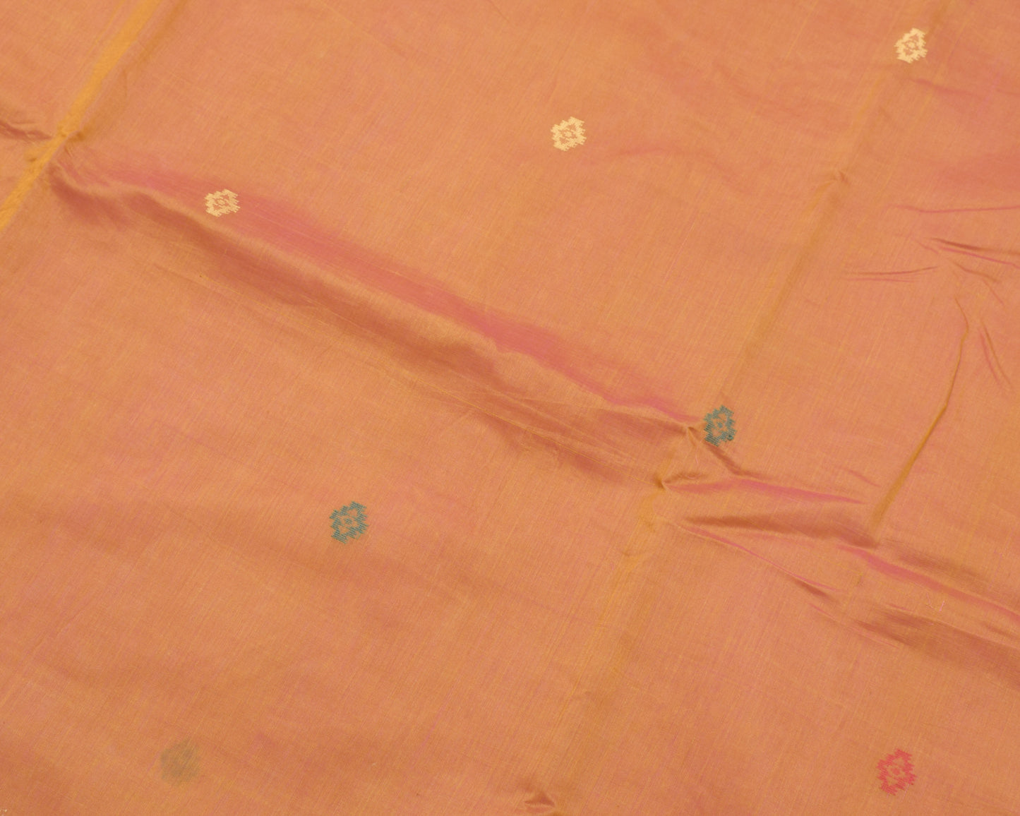 Sushila Vintage Rust Dual Tone Saree 100% Pure Silk Woven Sari Craft Fabric