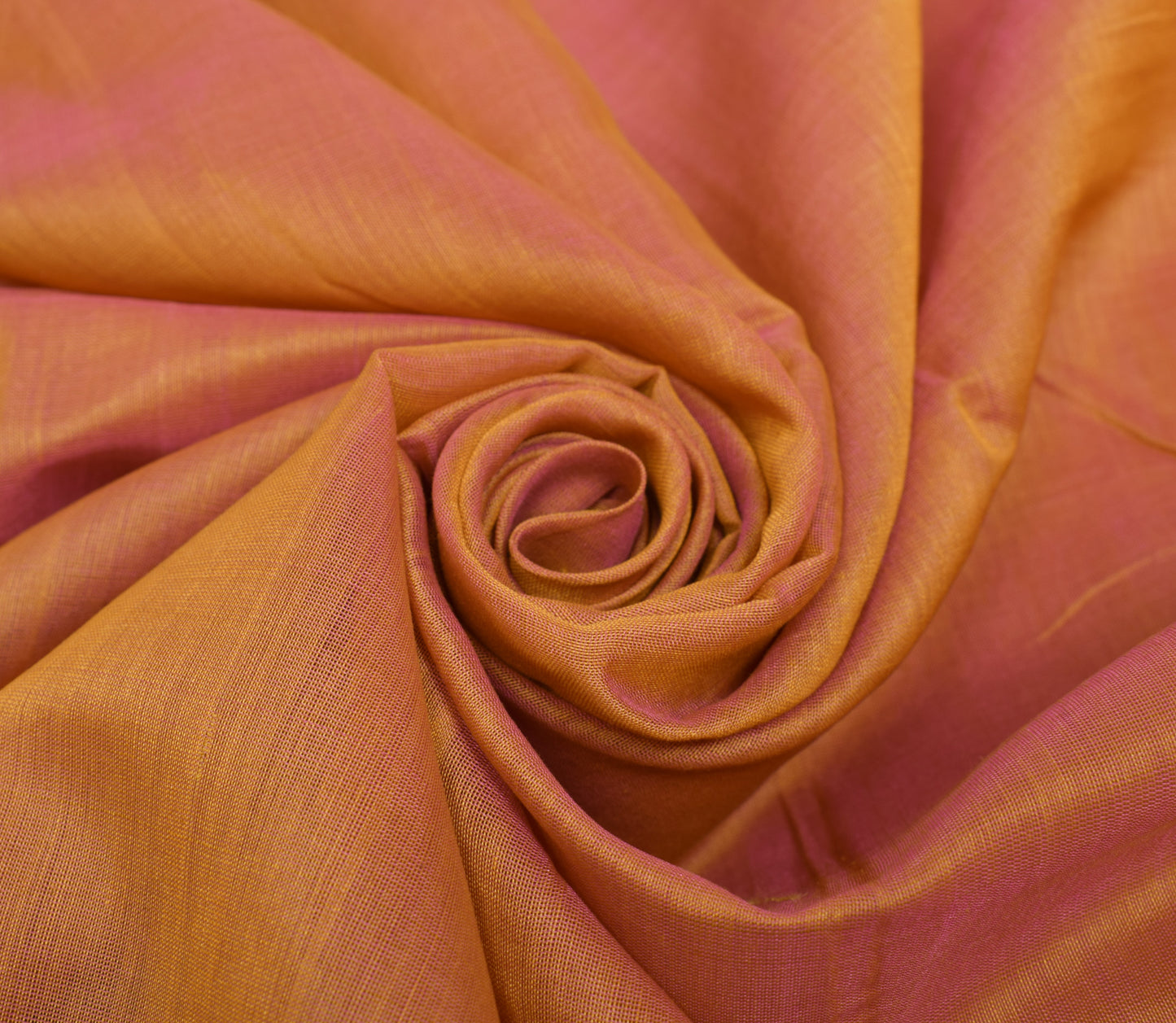 Sushila Vintage Rust Dual Tone Saree 100% Pure Silk Woven Sari Craft Fabric