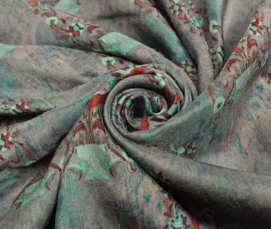 Sushila Vintage Multi-Color Saree 100% Pure Cotton Silk Woven Sari Craft Fabric