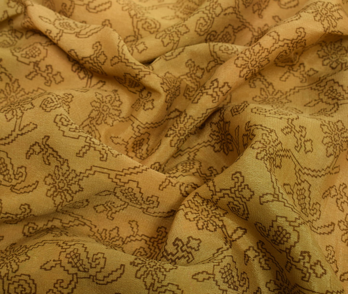 Sushila Vintage Green Branded Saree 100% Pure Silk Hand Beaded Sari Craft Fabric