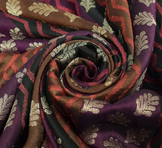 Sushila Vintage Multi-Color Saree 100% Pure Silk All Over Woven Sari Fabric