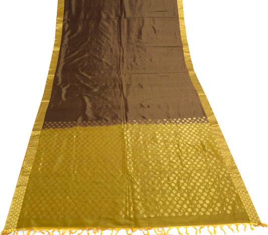 Sushila Vintage Green Dual Tone Saree 100% Pure silk Woven Polka Dot Sari Fabric