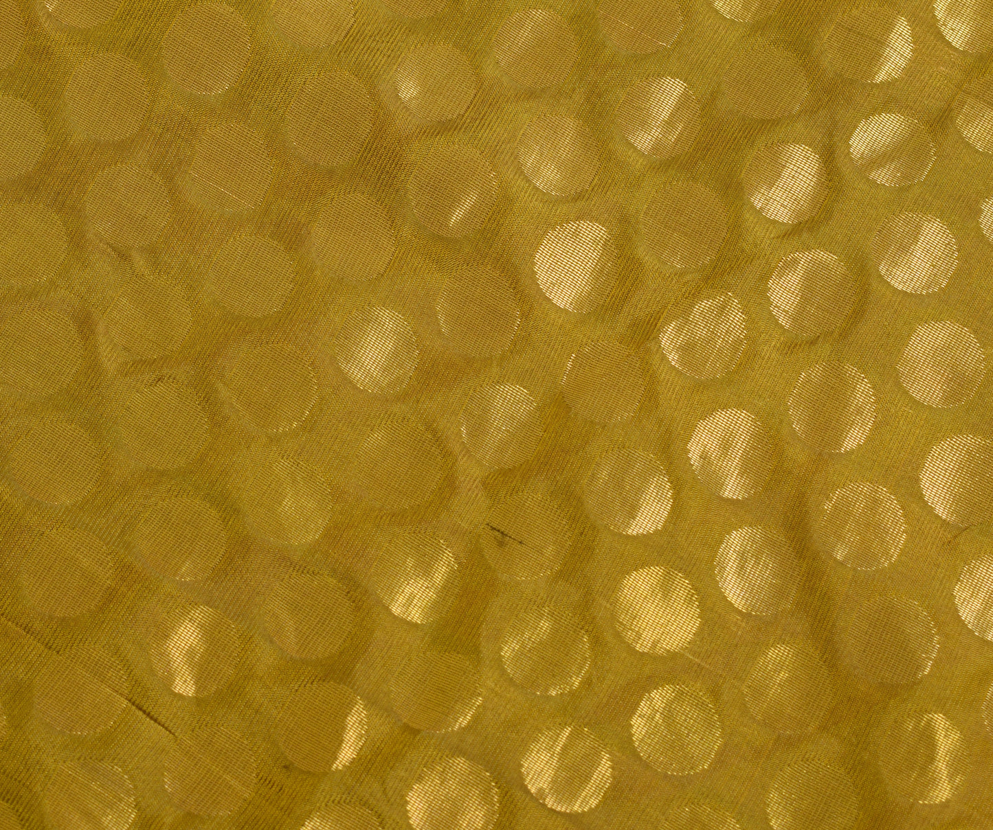 Sushila Vintage Green Dual Tone Saree 100% Pure silk Woven Polka Dot Sari Fabric