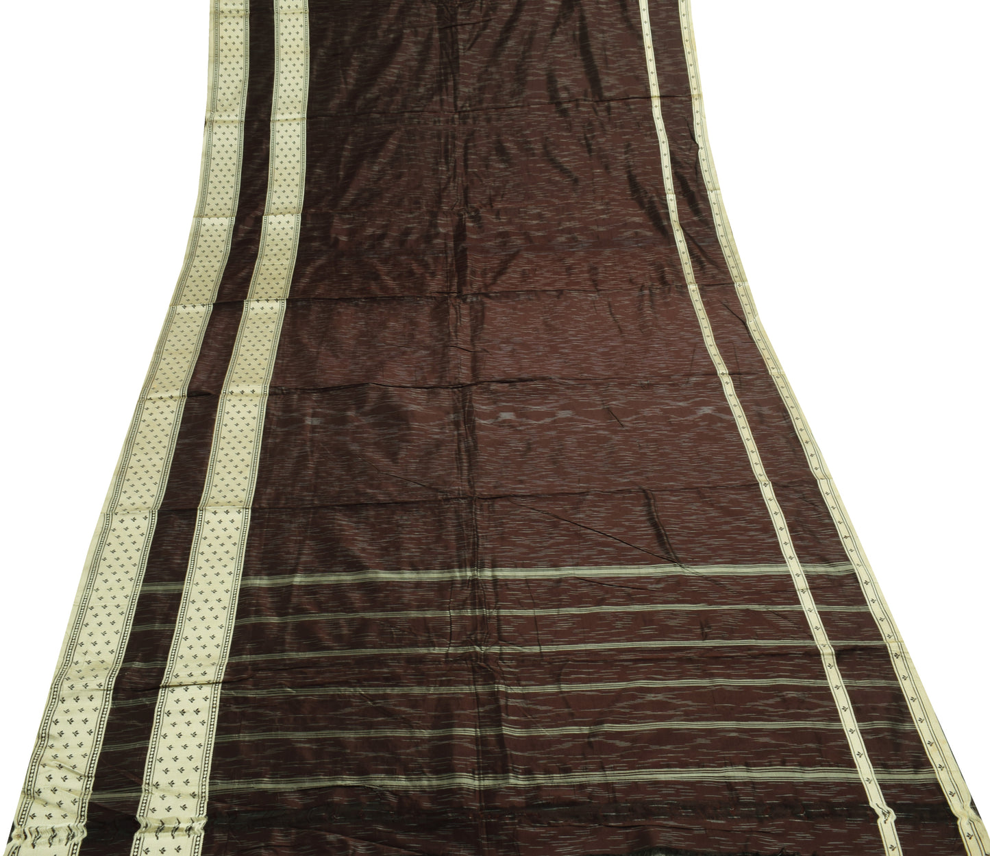 Sushila Vintage Maroon Saree 100% Pure Silk Hand Woven Soft Sari Craft Fabric