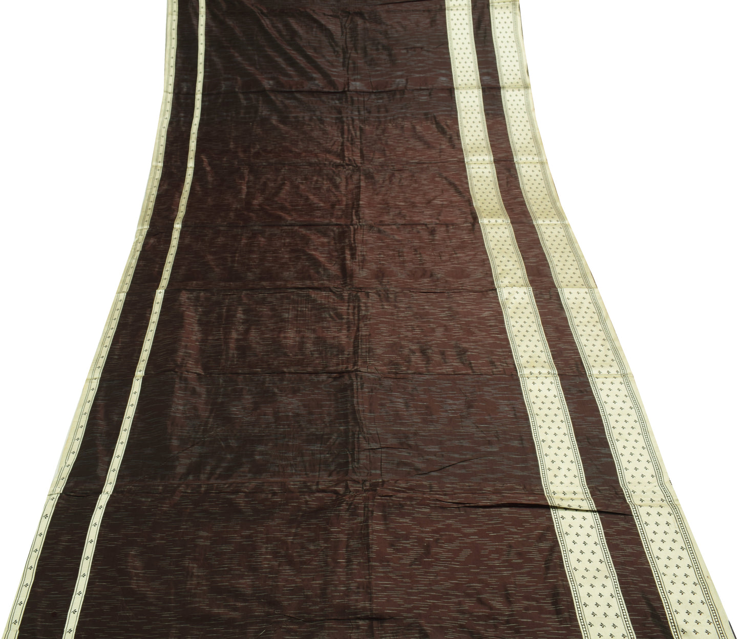 Sushila Vintage Maroon Saree 100% Pure Silk Hand Woven Soft Sari Craft Fabric