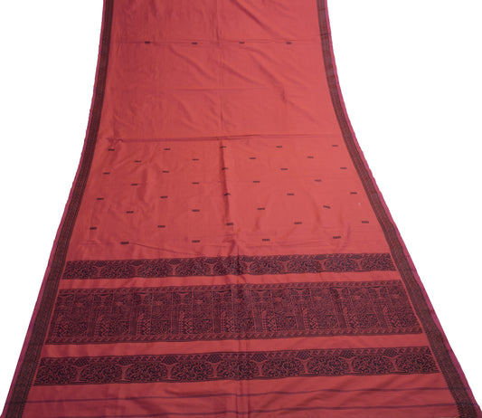 Sushila Vintage Dual Tone Indian Saree Art Silk Woven Floral Sari Craft Fabric
