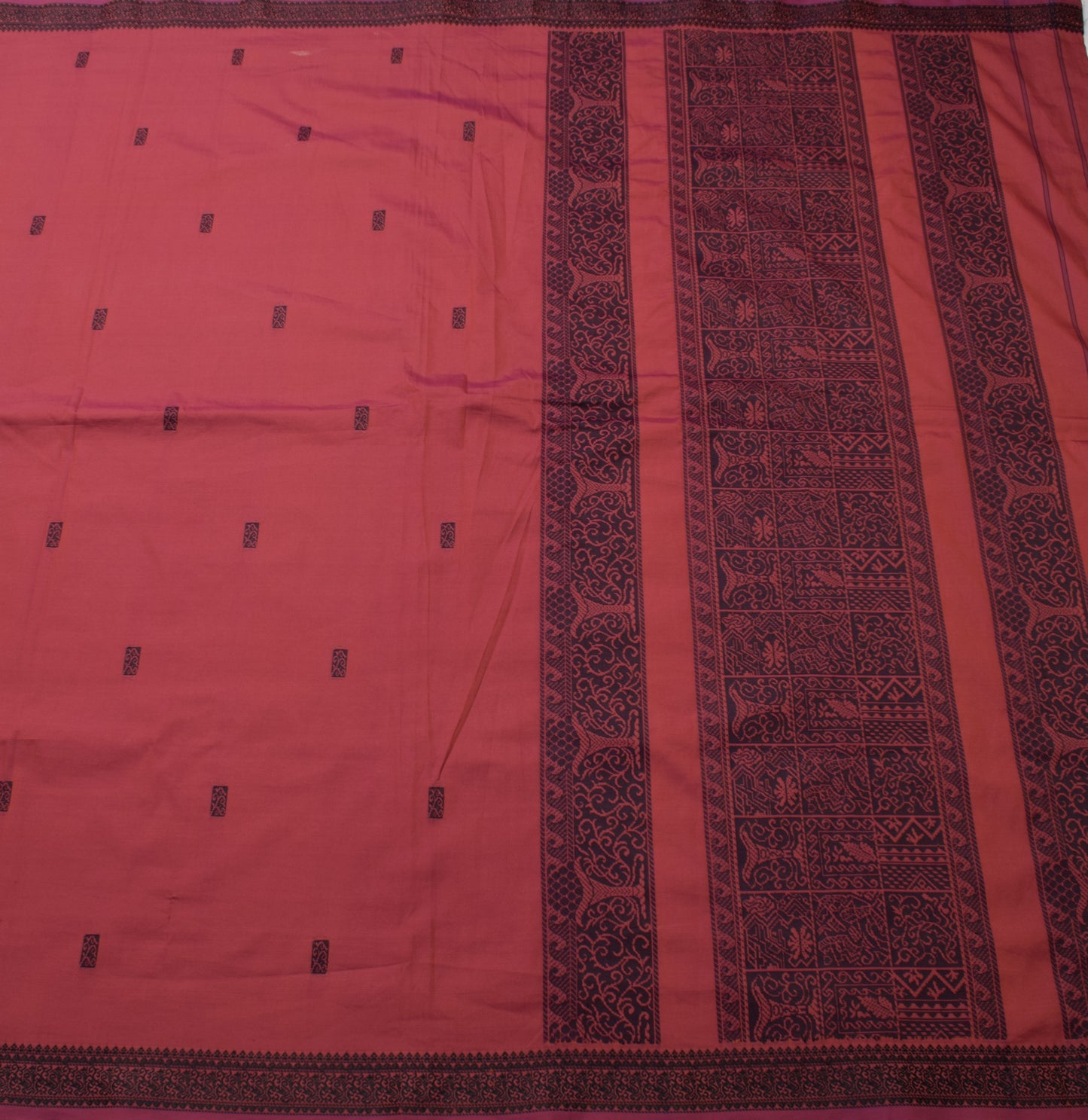 Sushila Vintage Dual Tone Indian Saree Art Silk Woven Floral Sari Craft Fabric