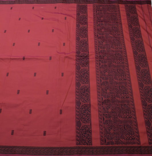 Sushila Vintage Dual Tone Indian Saree Art Silk Woven Floral Sari Craft Fabric
