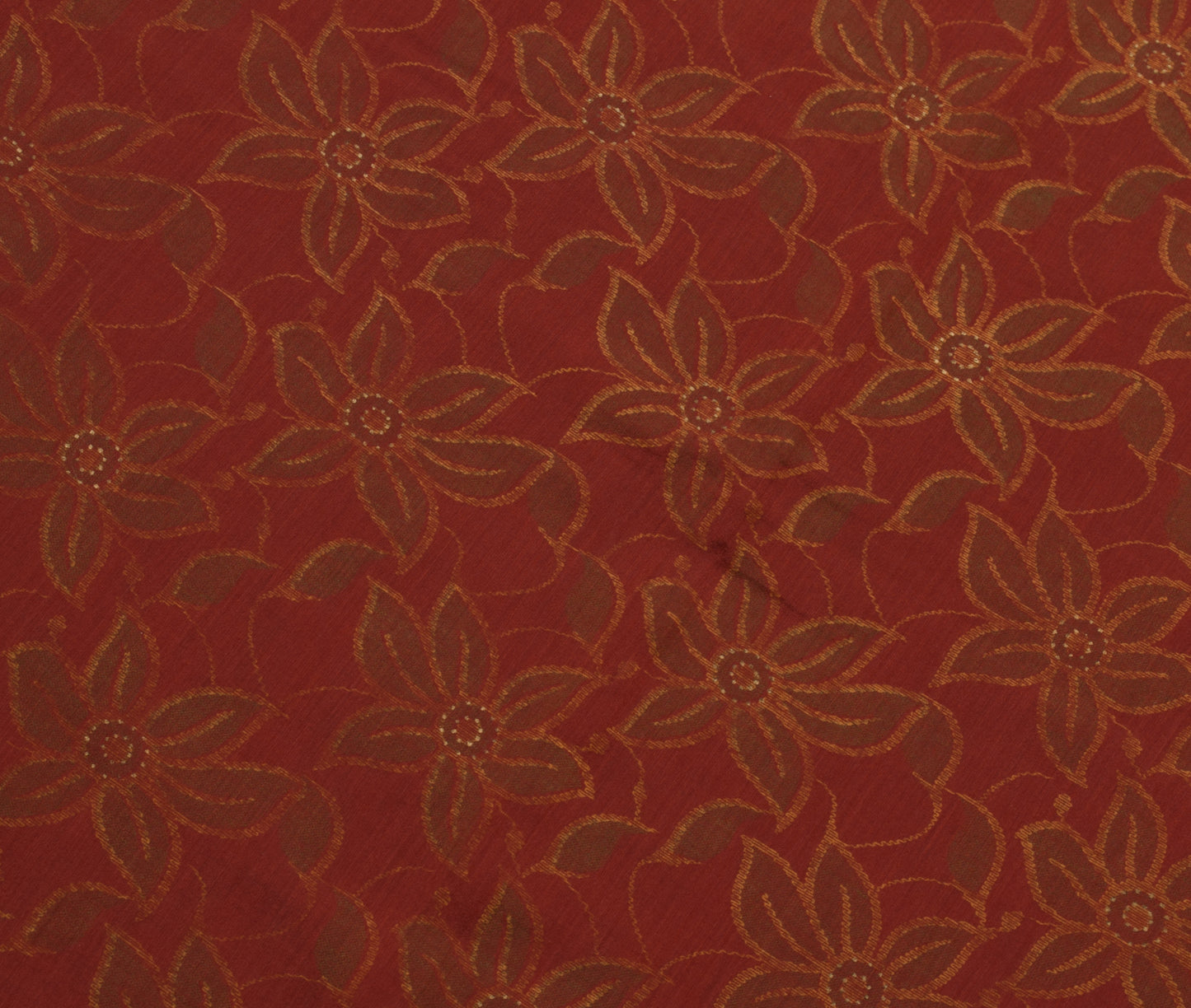 Sushila Vintage Maroon Saree Blend Silk Woven & Printed Floral Sari Craft Fabric