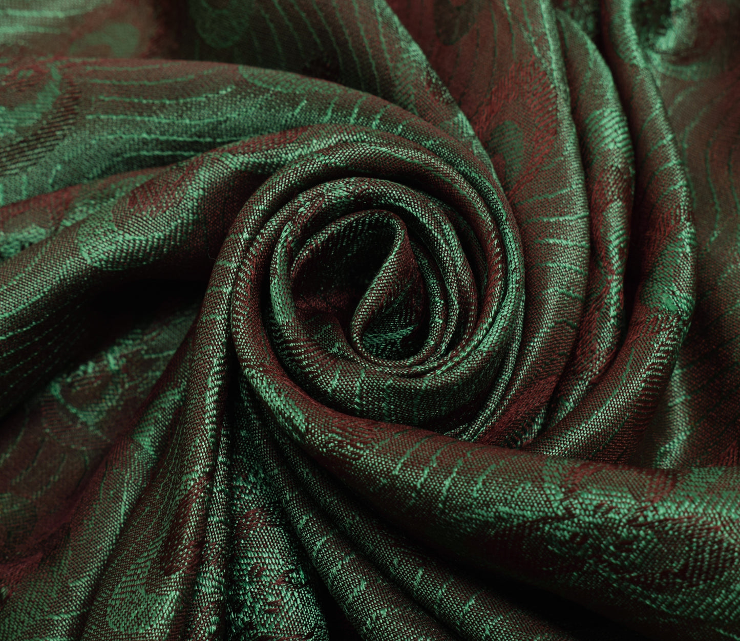 Sushila Vintage Green Saree 100% Pure Silk All Over Woven Floral Sari Fabric