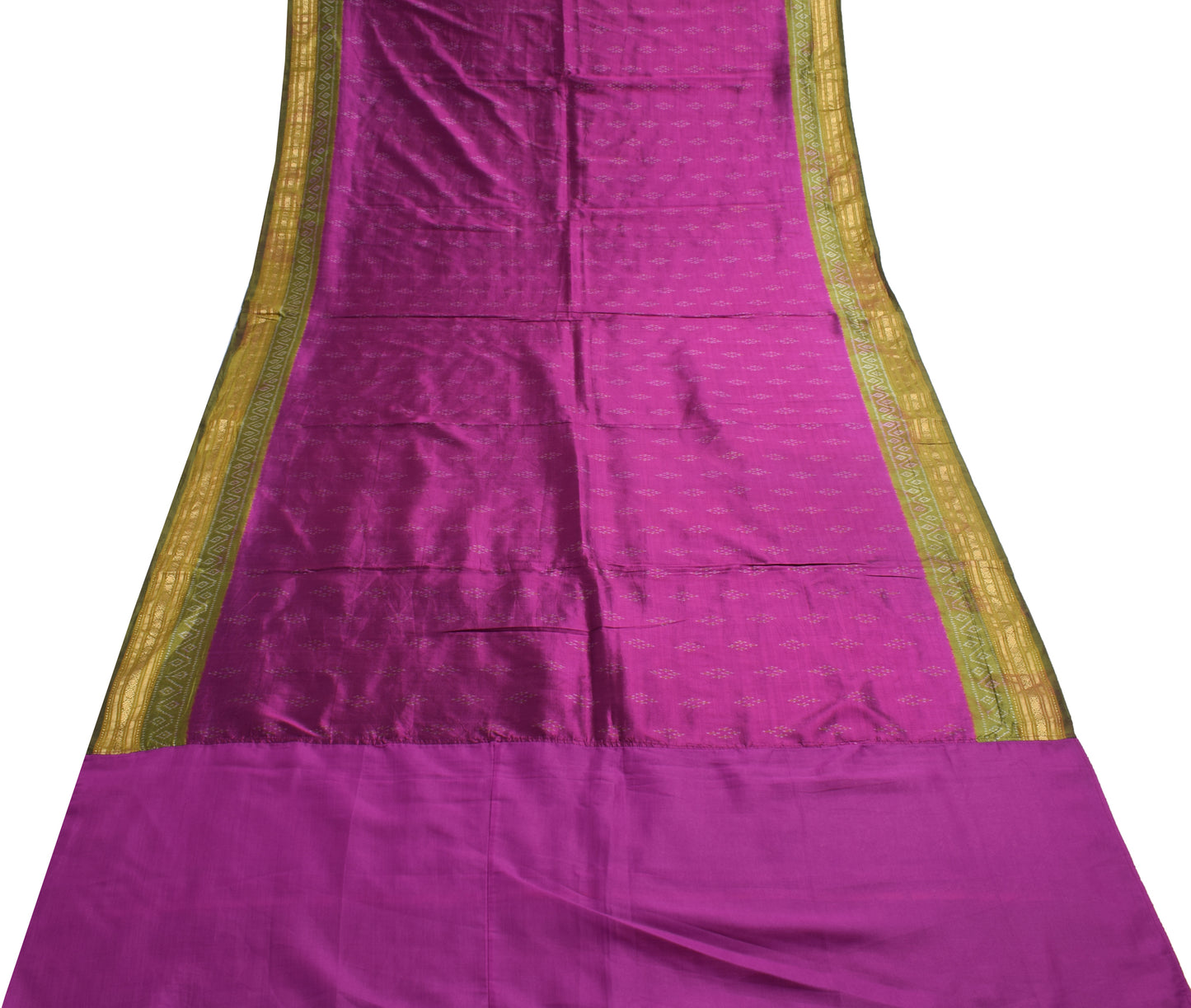 Sushila Vintage Purple Saree Pure Silk Hand Woven Ikat Patola Sari Craft Fabric