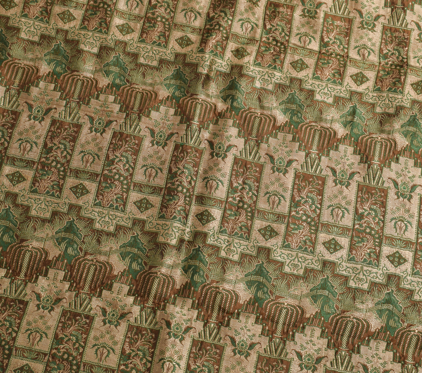 Sushila Vintage Brown Indian Saree 100% Pure Silk Woven Soft Sari Craft Fabric