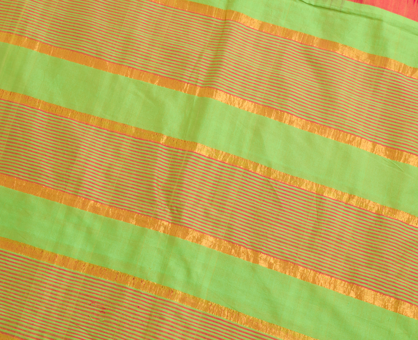 Sushila Vintage Magenta Saree 100% Pure Cotton Silk Checks Woven Sari Fabric