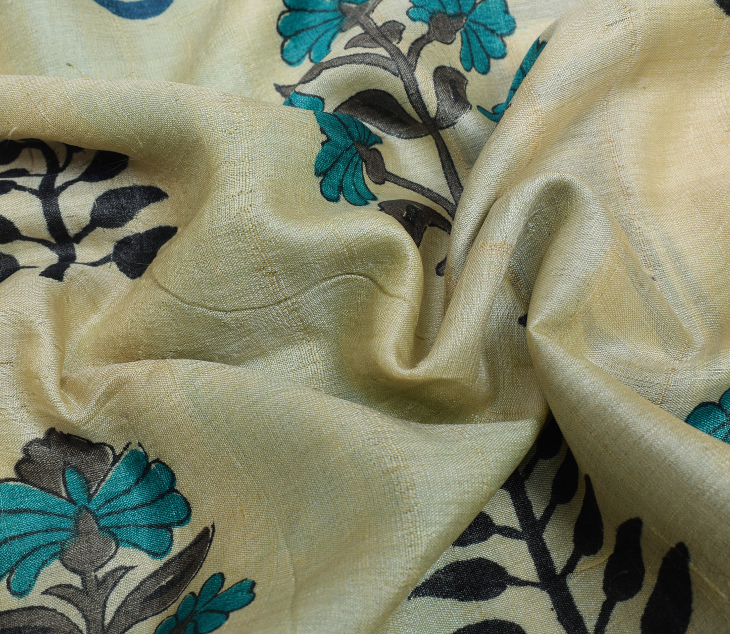 Sushila Vintage Cream Saree 100% Pure Woolen Woven Floral Soft Sari Craft Fabric