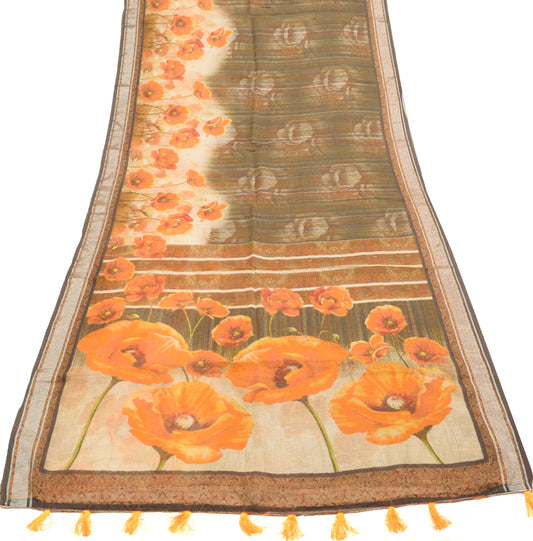 Sushila Vintage Multi-Color Floral Saree Blend Woolen Woven Winter Sari Fabric