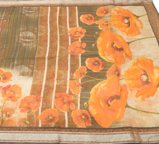 Sushila Vintage Multi-Color Floral Saree Blend Woolen Woven Winter Sari Fabric