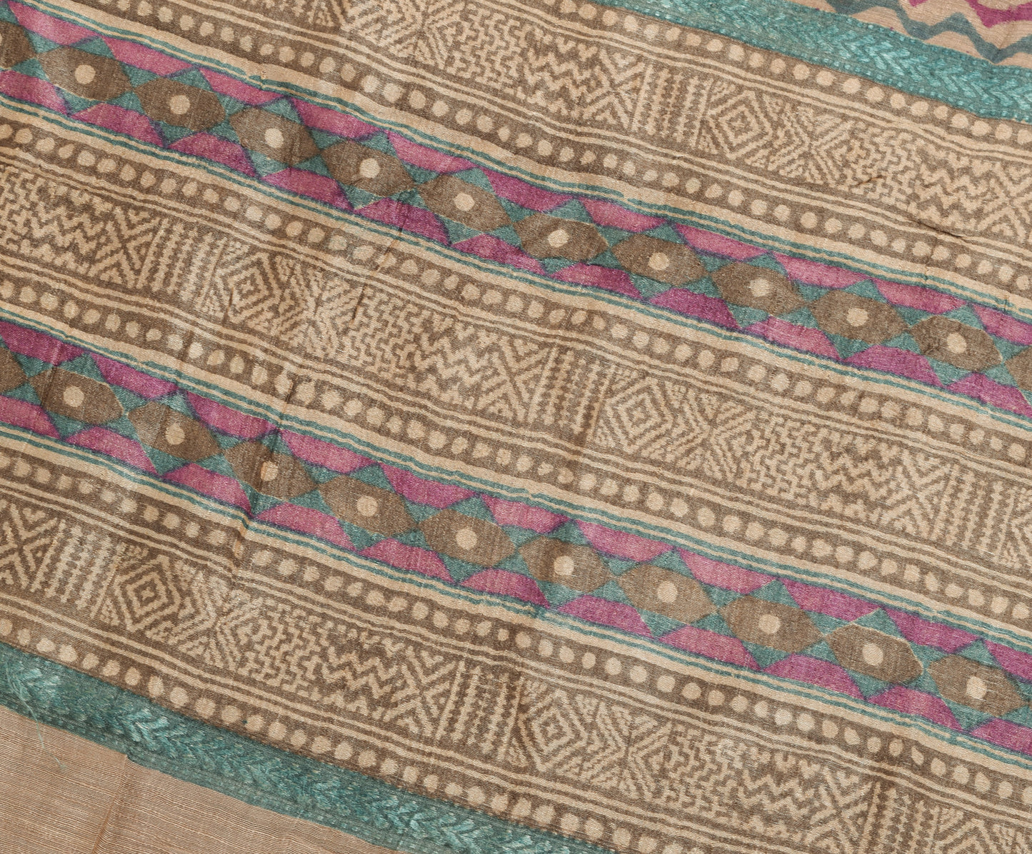 Sushila Vintage Brown Branded Saree 100% Pure Tussar Silk Woven Sari Fabric