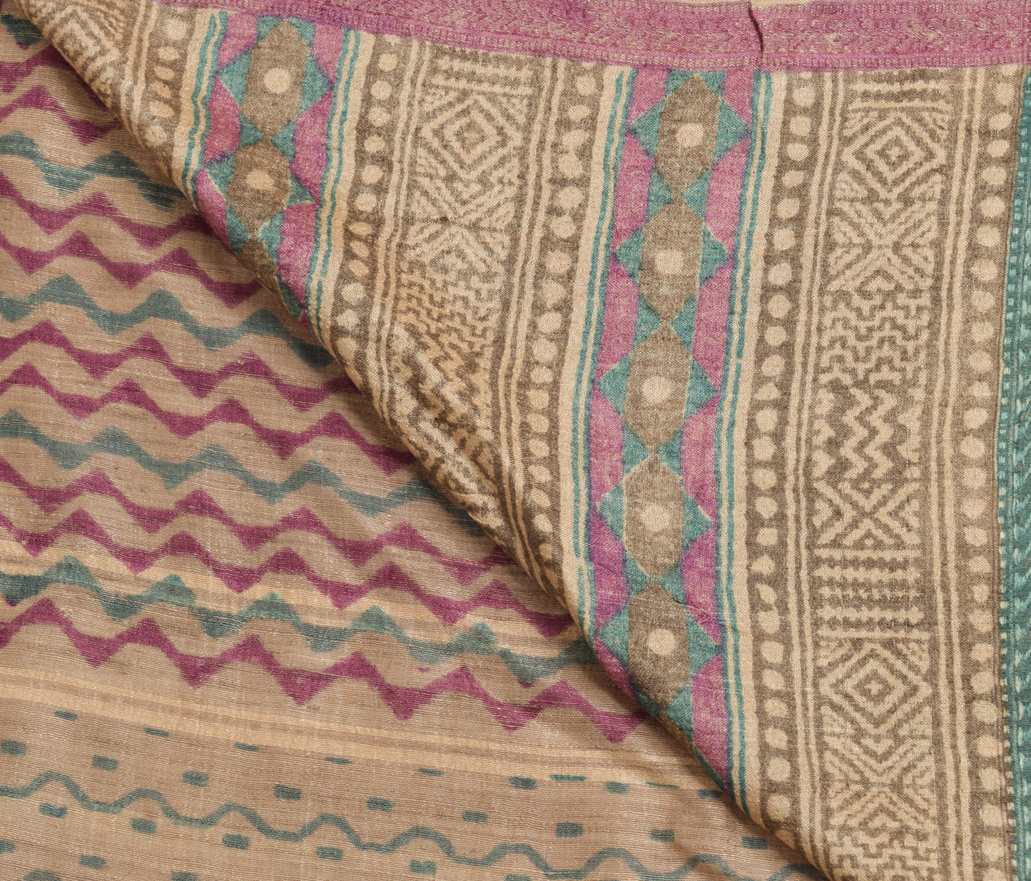 Sushila Vintage Brown Branded Saree 100% Pure Tussar Silk Woven Sari Fabric