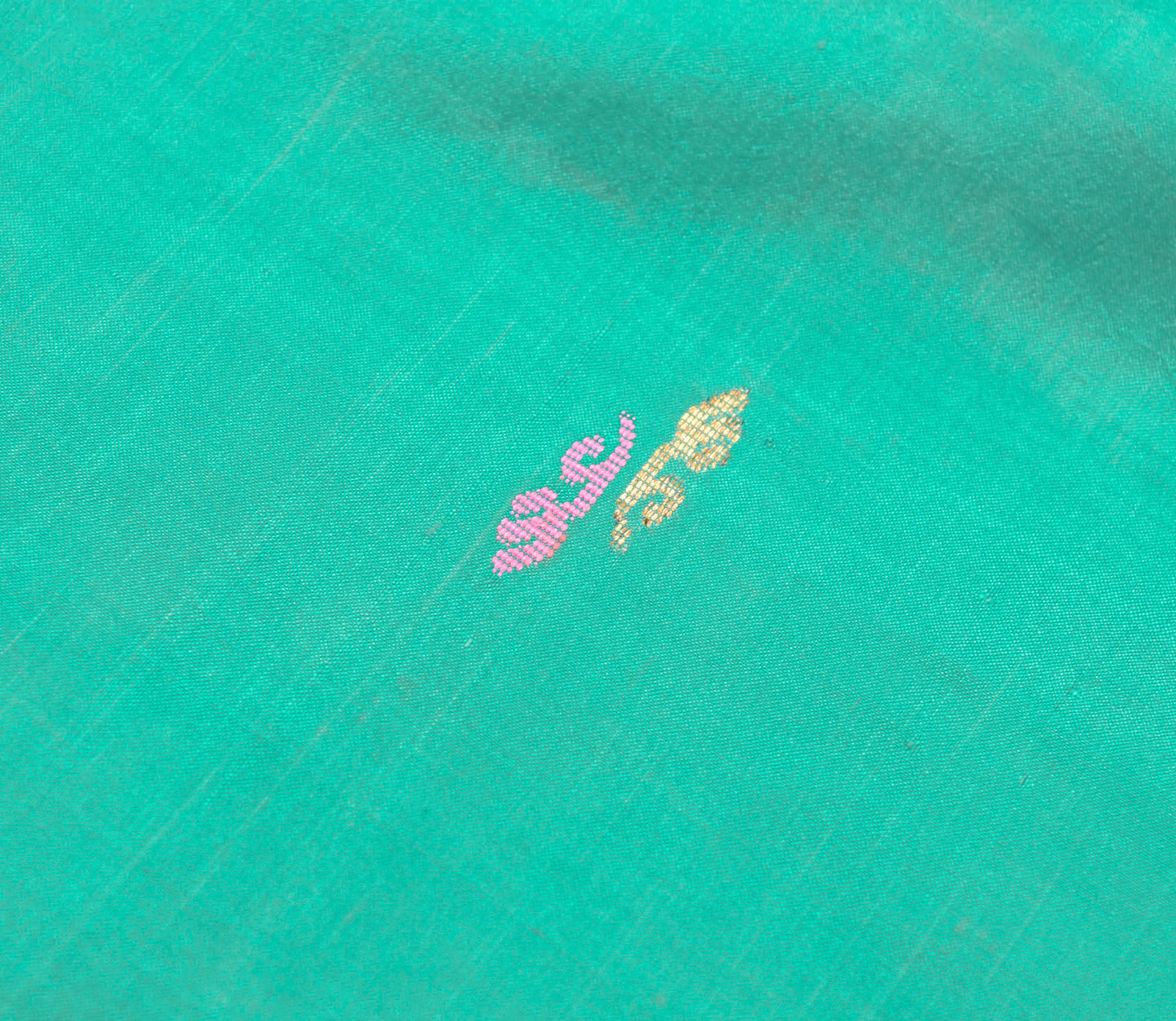 Sushila Vintage Aqua Green & Pink Saree 100% Pure silk Woven Soft Sari Fabric