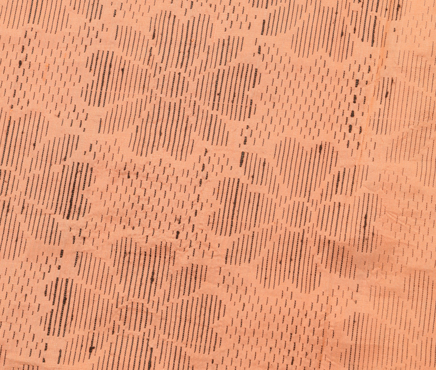 Sushila Vintage Peach Woven Indian Saree 100% Pure Silk Floral Sari Craft Fabric