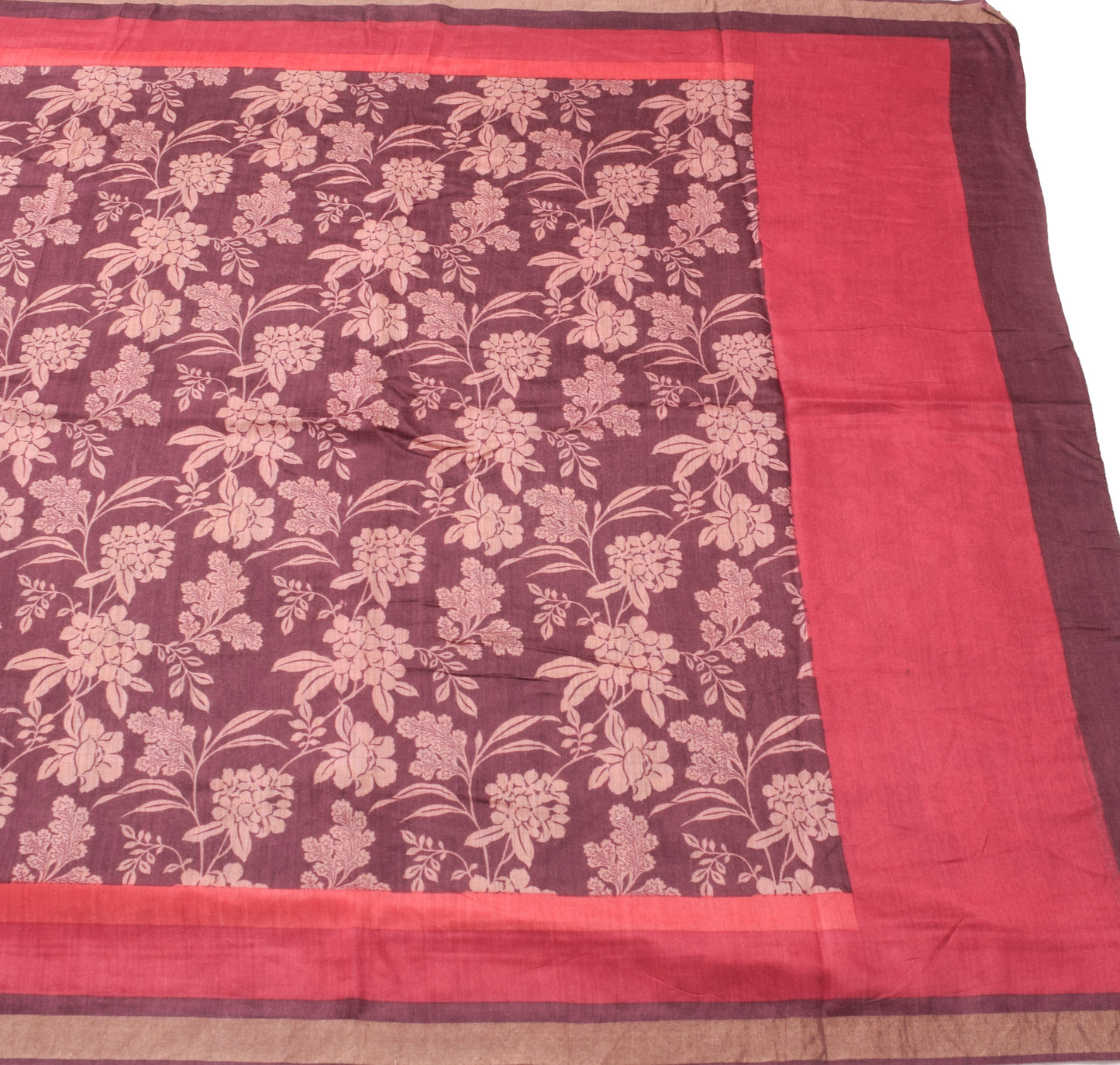 Sushila Vintage Indian Saree 100% Pure Silk Floral Woven Soft Sari Craft Fabric