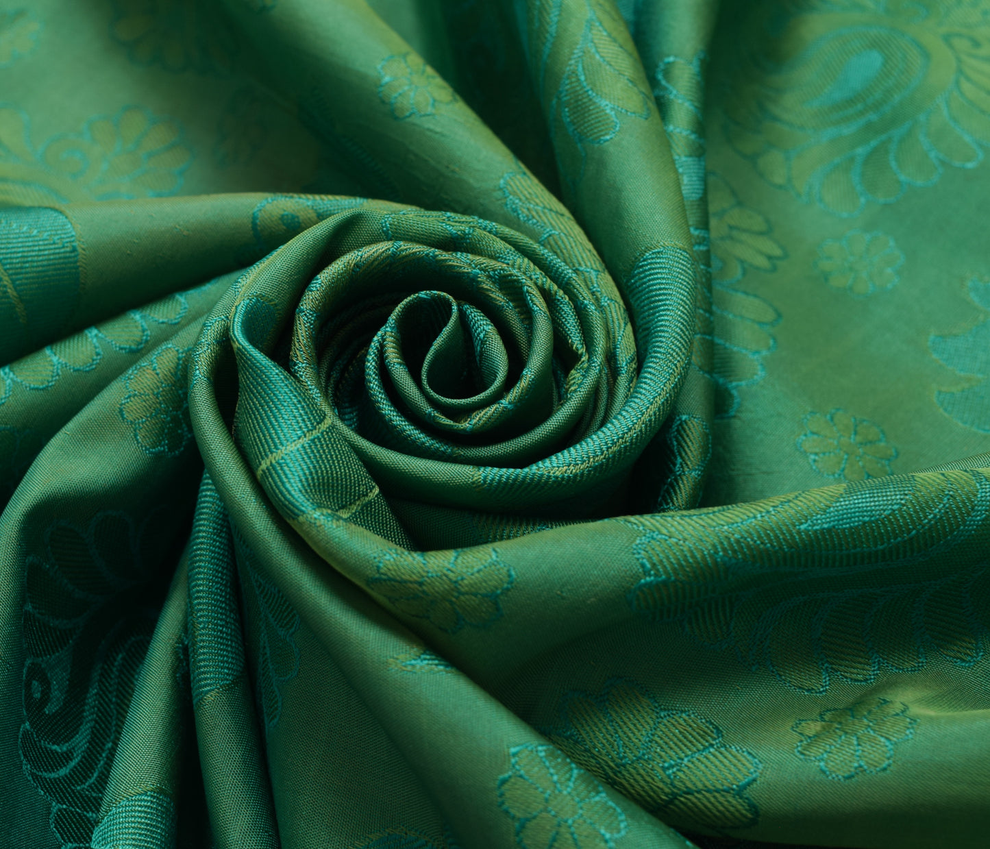 Sushila Vintage Green Kanjivaram saree Art Silk Woven Zari Motifs Sari Craft Fabric