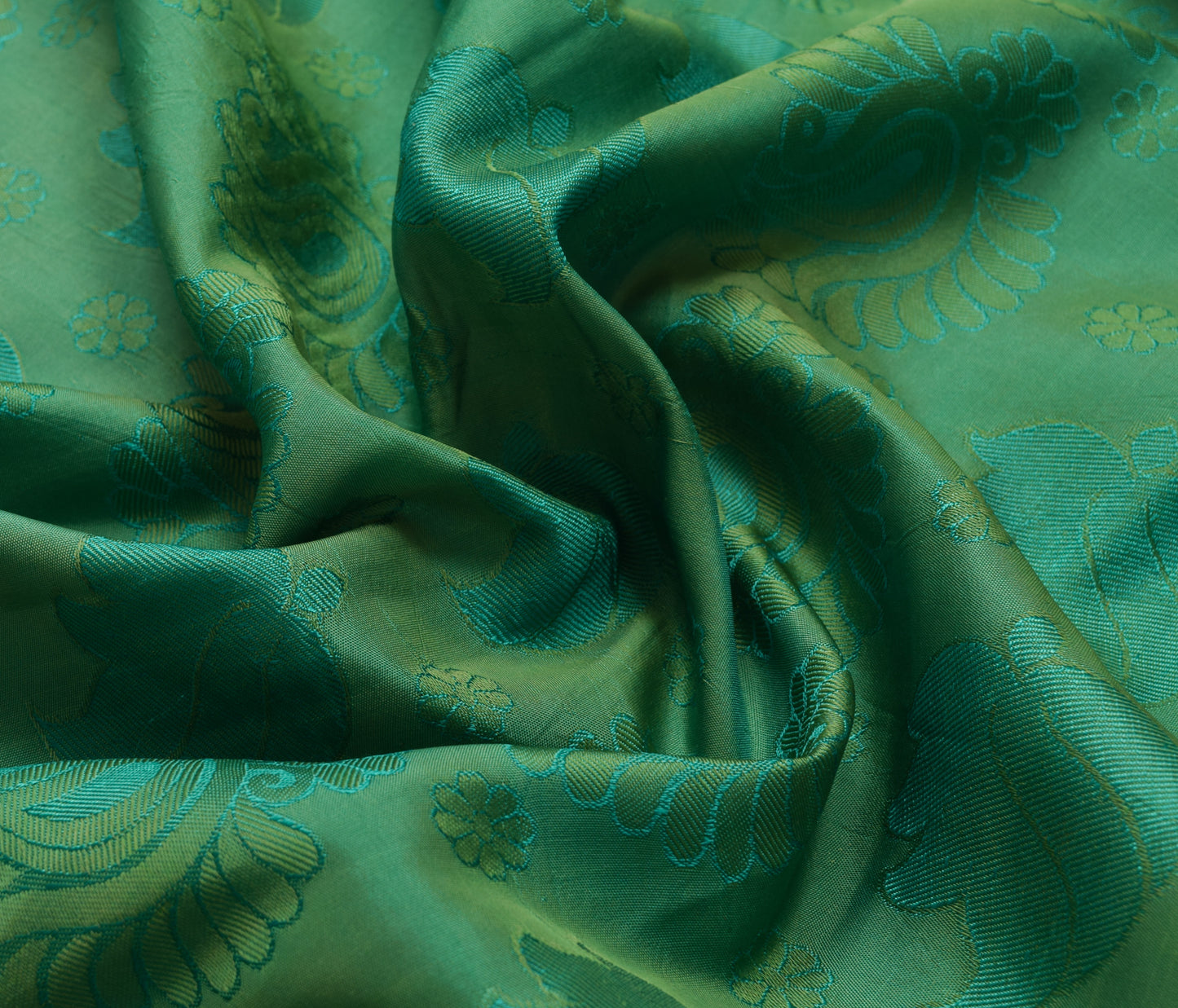 Sushila Vintage Green Kanjivaram saree Art Silk Woven Zari Motifs Sari Craft Fabric