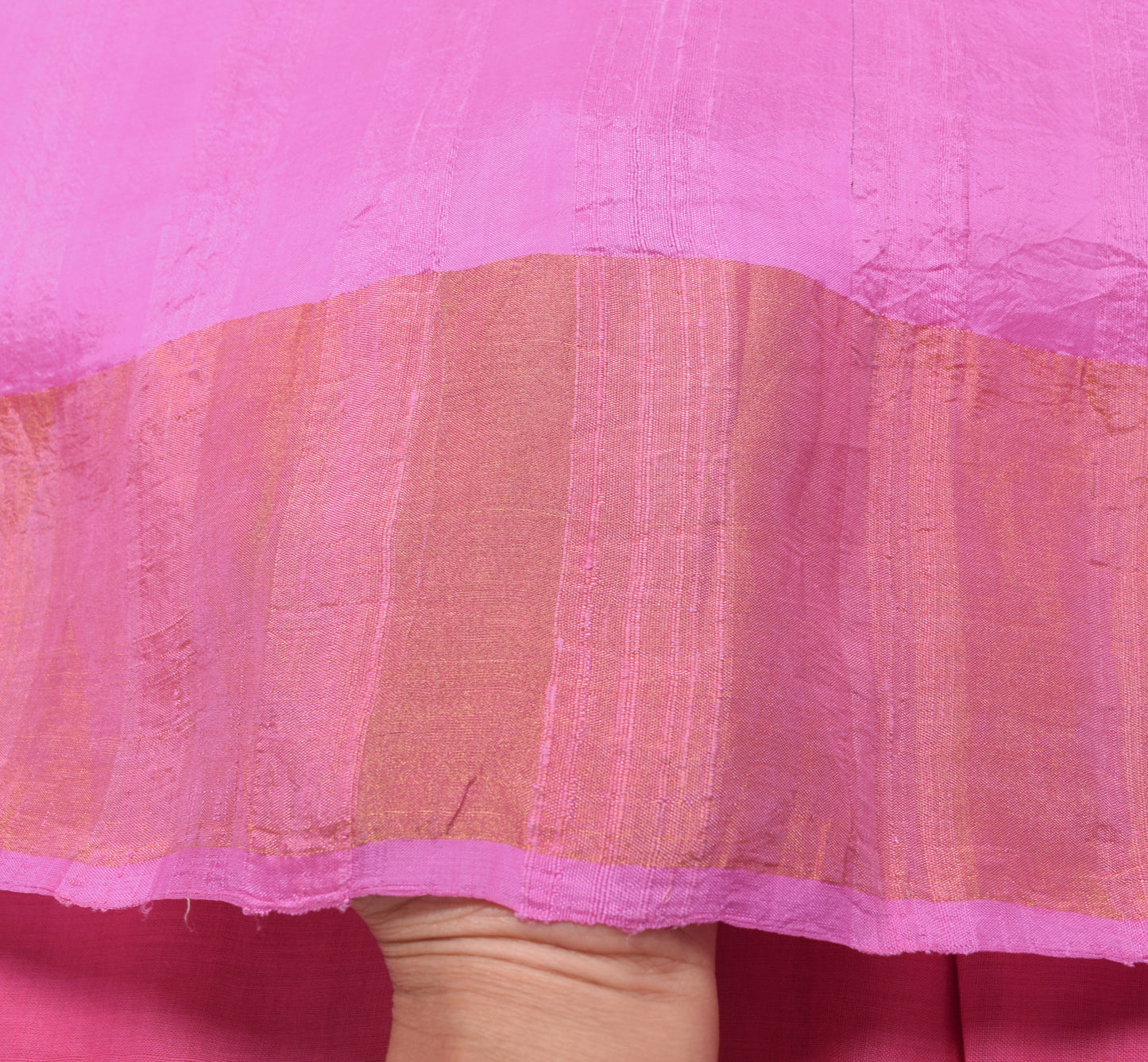 Sushila Vintage Pink Woven Indian Saree 100% Pure Silk Sari Craft 5 YD Fabric