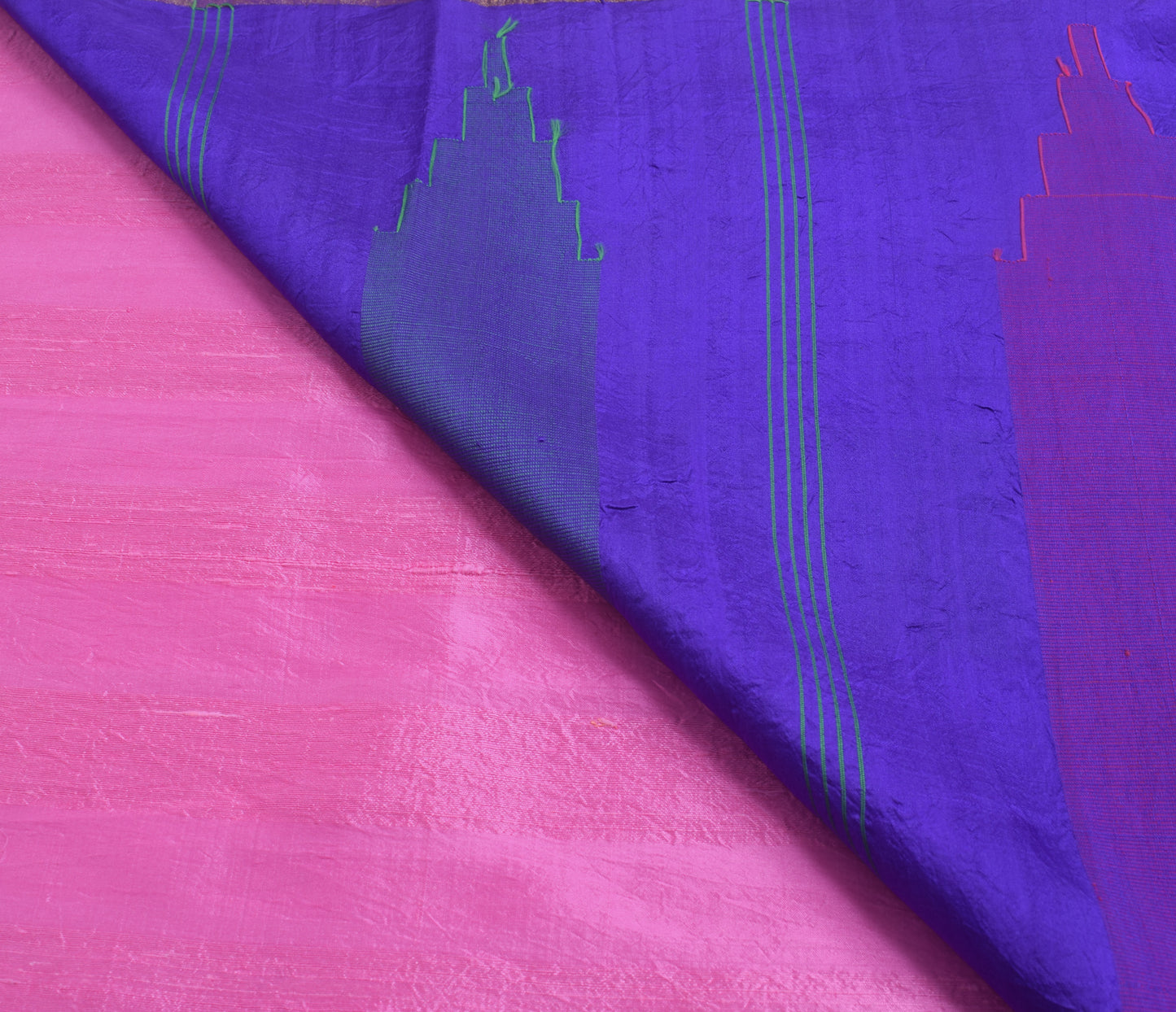 Sushila Vintage Pink Woven Indian Saree 100% Pure Silk Sari Craft 5 YD Fabric