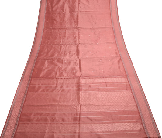 Sushila Vintage Dual Tone 100% Pure Silk Saree Resham Woven Floral Sari Fabric