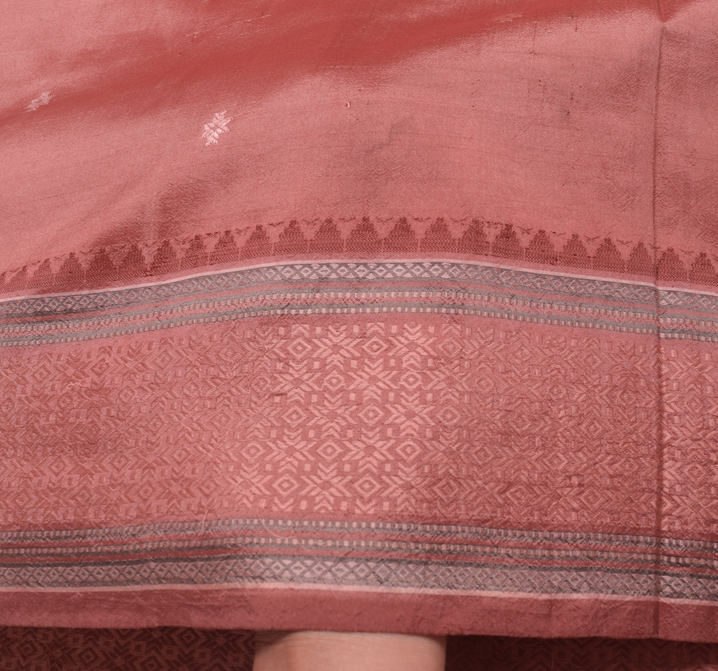 Sushila Vintage Dual Tone 100% Pure Silk Saree Resham Woven Floral Sari Fabric
