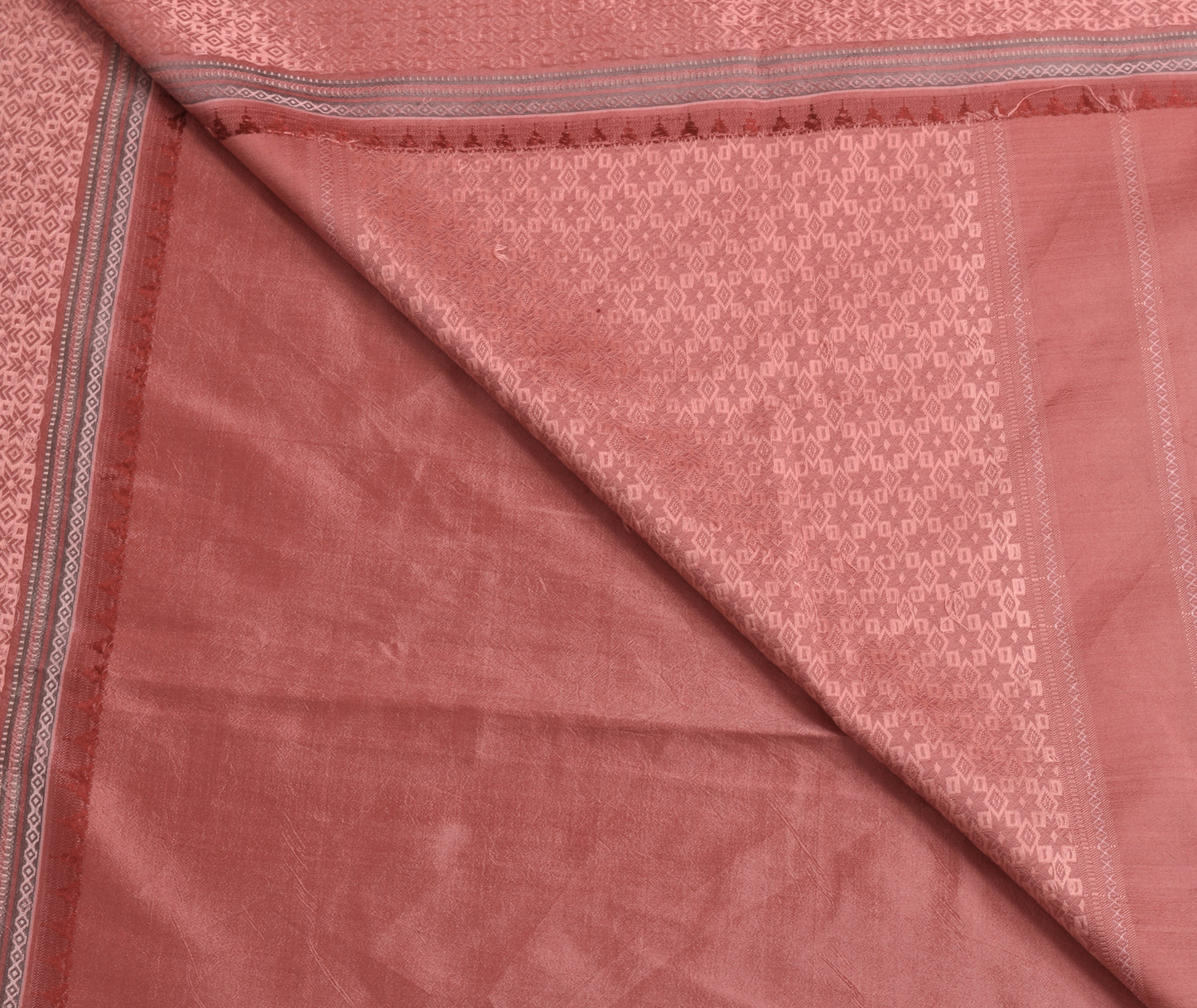 Sushila Vintage Dual Tone 100% Pure Silk Saree Resham Woven Floral Sari Fabric