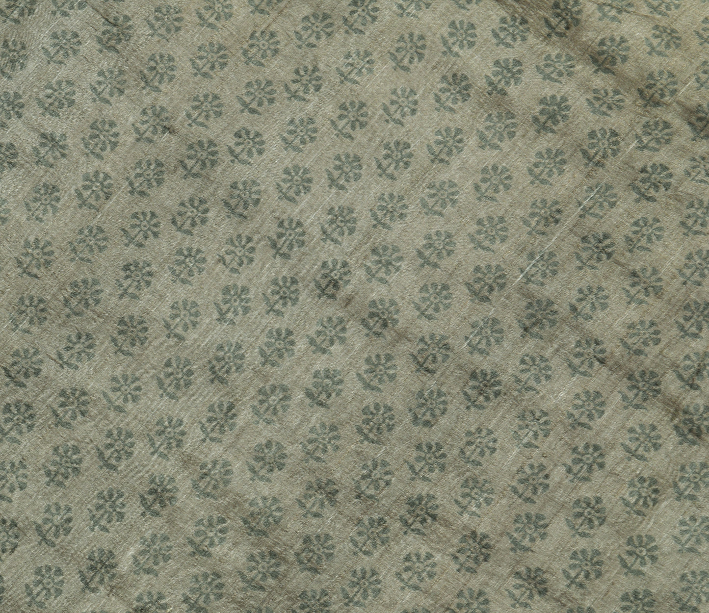 Sushila Vintage 100%Pure Silk Gray Saree Floral Printed Sari Indian Craft Fabric