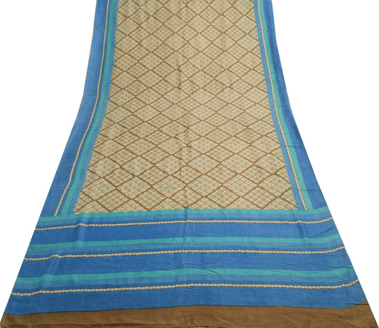 Sushila Vintage Brown Floral Saree 100% Pure Woolen Woven Branded Sari Fabric