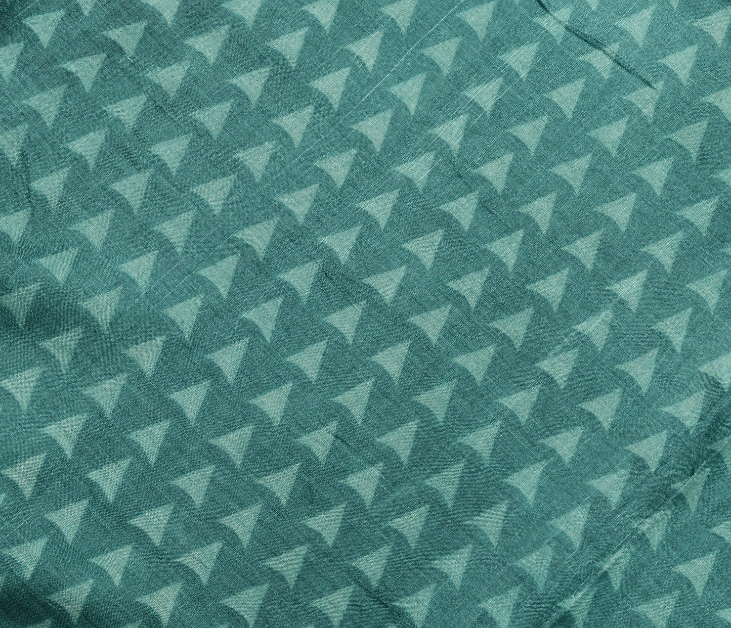 Sushila Vintage 100% Pure Silk Saree Geometrical Printed Teal Blue Sari Soft Fabric